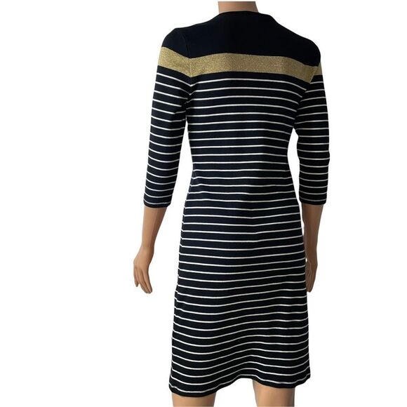 LAUREN RALPH LAUREN 3/4 Sleeve Dress Size Small (S) - MSRP $110 black/white - Picture 3 of 12